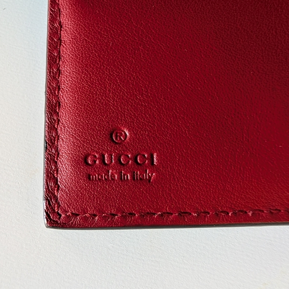 Gucci Calfskin French Flap Wallet in Hibiscus Red and Pink - Picture 8 of 10